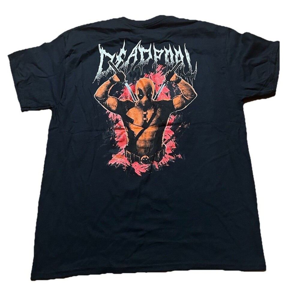 Deadpool Graphic T-Shirt Mens Large Black Marvel Mad Engine Comic Tee